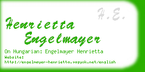henrietta engelmayer business card